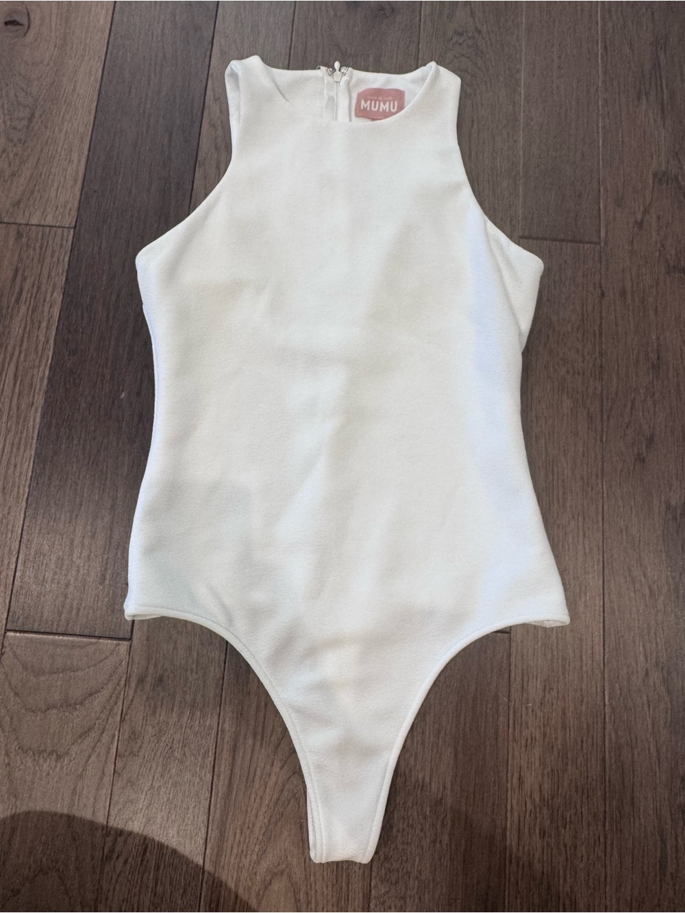 Show Me Your MuMu White Sleeveless High-Neck Bodysuit